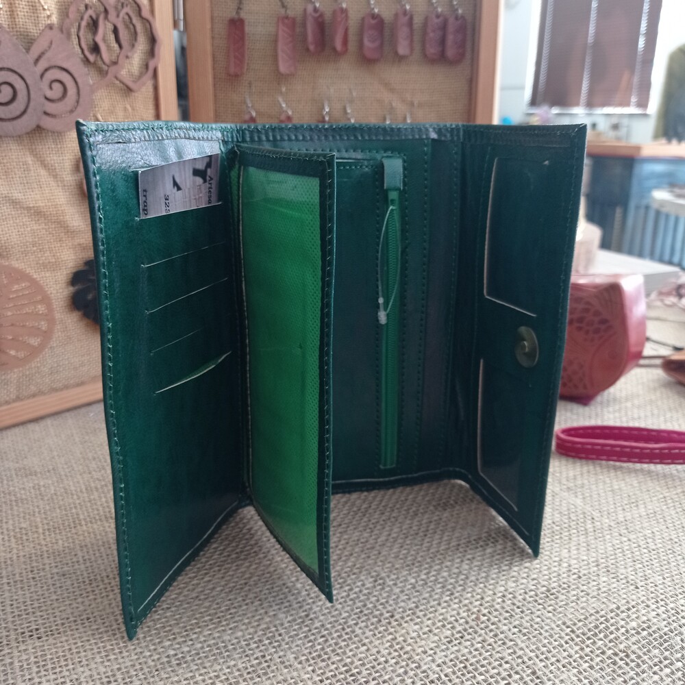 cartera piel verde2